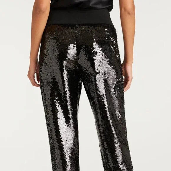 Cinq A Sept Giles Sequin Jogger Pants in Black NWOT, Size M